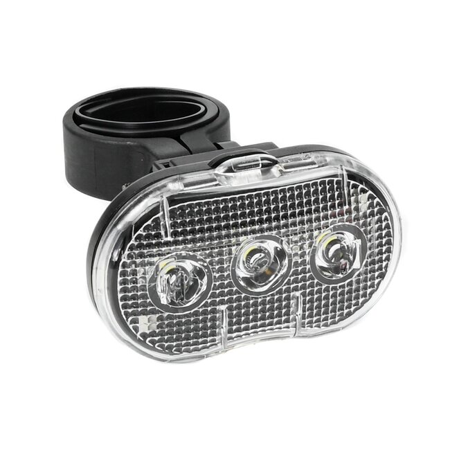 Benson Waterbestendige fietslamp LED - wit - inclusief batterijen - 3 functies