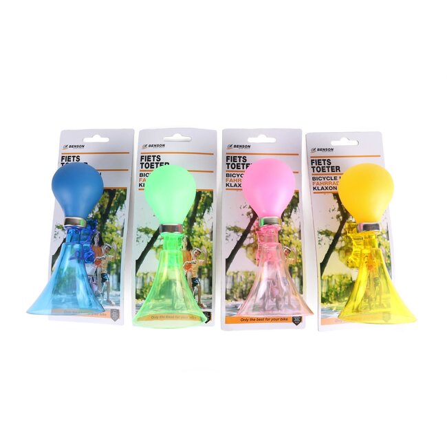 Benson Kleurrijke fietstoeter - Kunststof - 150 mm - Gemakkelijk te monteren