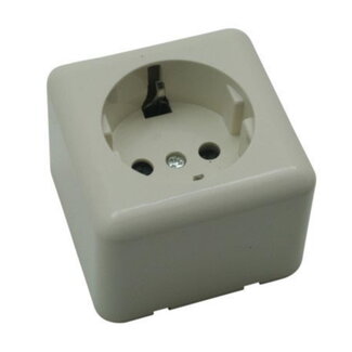 Benson Wandcontactdoos - 1-voudig - Opbouw - Randaarde - Wit