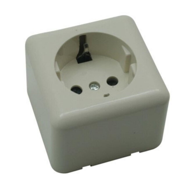 Benson Wandcontactdoos - 1-voudig - Opbouw - Randaarde - Wit