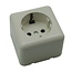 Benson Wandcontactdoos - 1-voudig - Opbouw - Randaarde - Wit