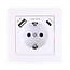 Benson Wandcontactdoos - Stopcontact met randaarde en USB A/C - Inbouw - Wit