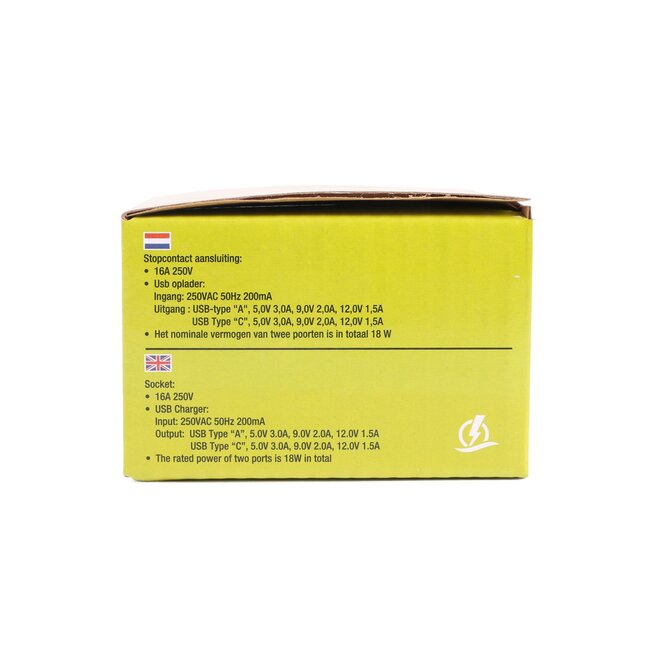 Benson Wandcontactdoos - Stopcontact met randaarde en USB A/C - Inbouw - Wit