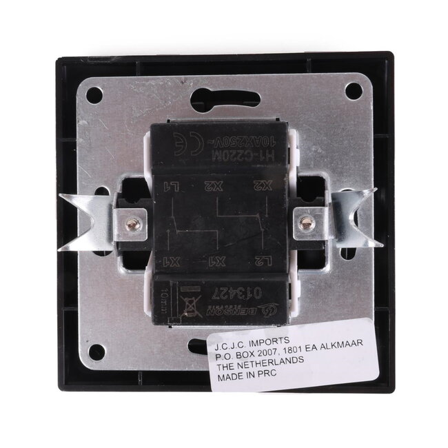 Benson Wandcontactdoos - Wisselschakelaar - Inbouw - Zwart - 250V - 10A