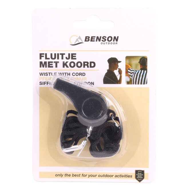 Benson Scheidsrechtersfluit - Chroom - Inclusief koord - 45 cm