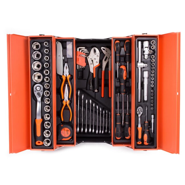 Hofftech Gereedschapkist - 85-delig - robuuste stalen behuizing - professioneel en hobbygebruik