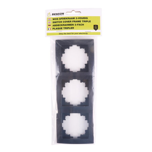 Benson 3-voudig afdekraam - zwart - 223 x 81 x 10 mm - stijlvol en functioneel