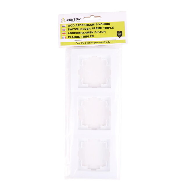 Benson Stijlvol afdekraam voor 3-voudige wandcontactdoos - wit - 223x81x10 mm