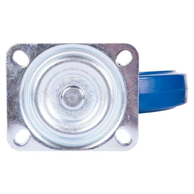 Tarsus Zwenkwiel 200 mm - Slijtvast Rubber - 300 kg Draagvermogen - Blauw