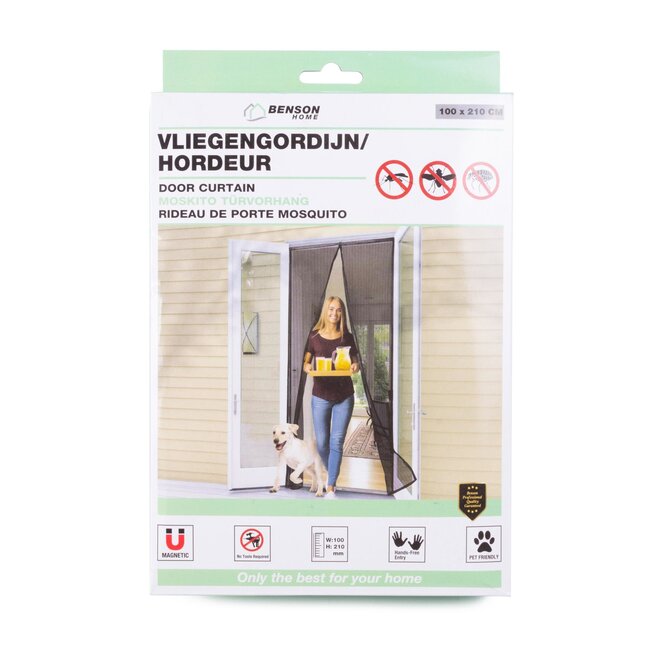 Benson Magnetische hordeur - insectenvrij - huisdiervriendelijk - 100 x 210 cm