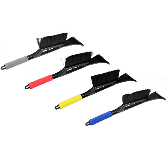Benson IJskrabber met borstel - softgrip handvat - 45 cm - 4 kleuren assorti