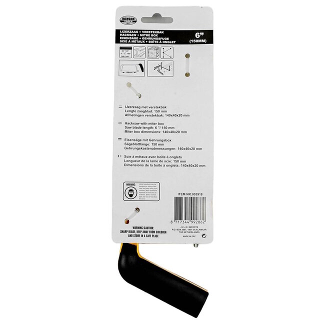 Benson IJzerzaag met verstekbak - Universeel - 150 mm - Voor diverse hoeken en posities