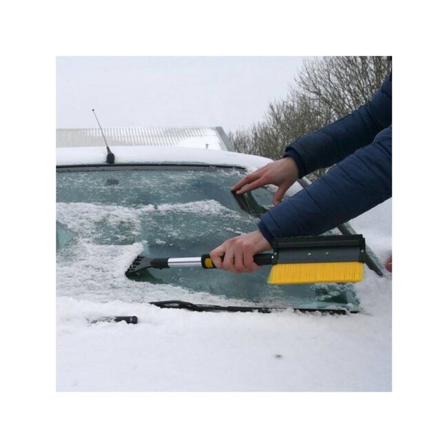 ProPlus Sneeuwborstel met raamtrekker en ijskrabber - telescopische steel - soft grip - draaibaar borsteldeel