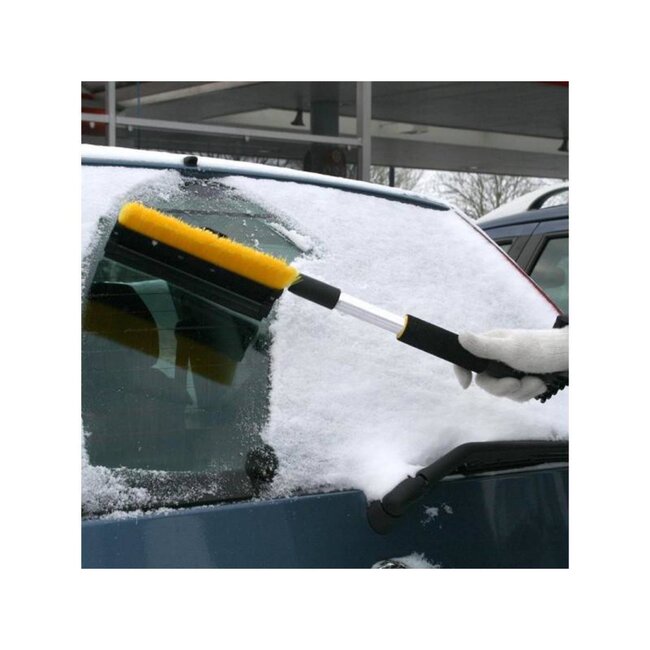 ProPlus Sneeuwborstel met raamtrekker en ijskrabber - telescopische steel - soft grip - draaibaar borsteldeel