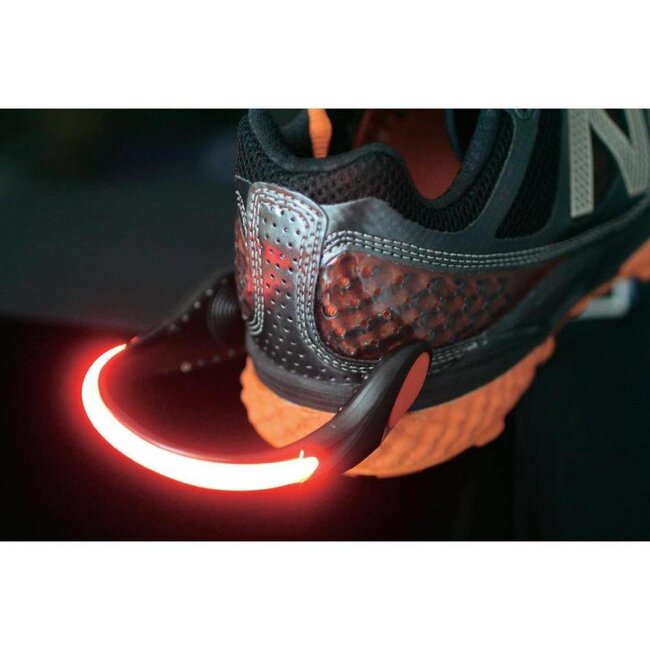 ProPlus LED schoenclip - rood - 2 stuks - verhoogde zichtbaarheid - weersbestendig