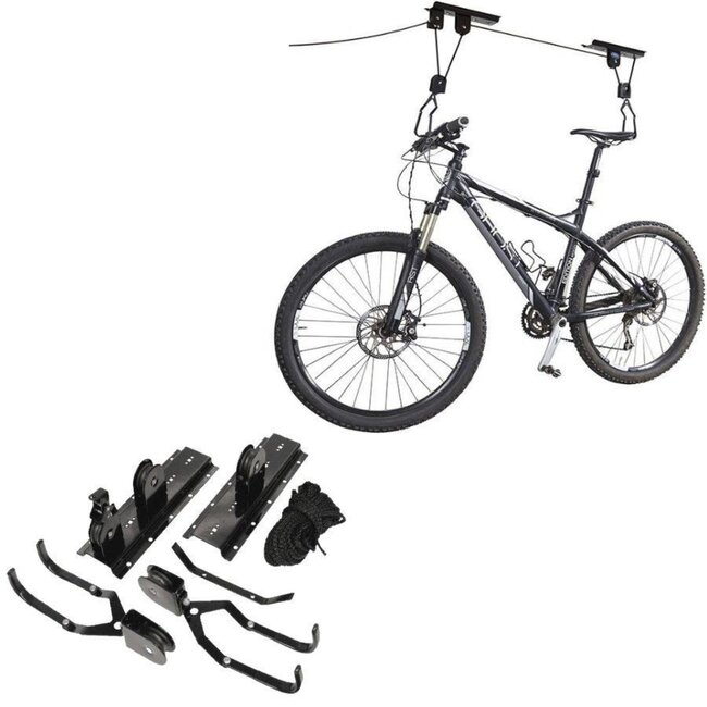 ProPlus Fietslift voor plafond - Ruimtebesparend - Tot 4 meter hoogte - Max. 20 kg - Inclusief bevestigingsmateriaal