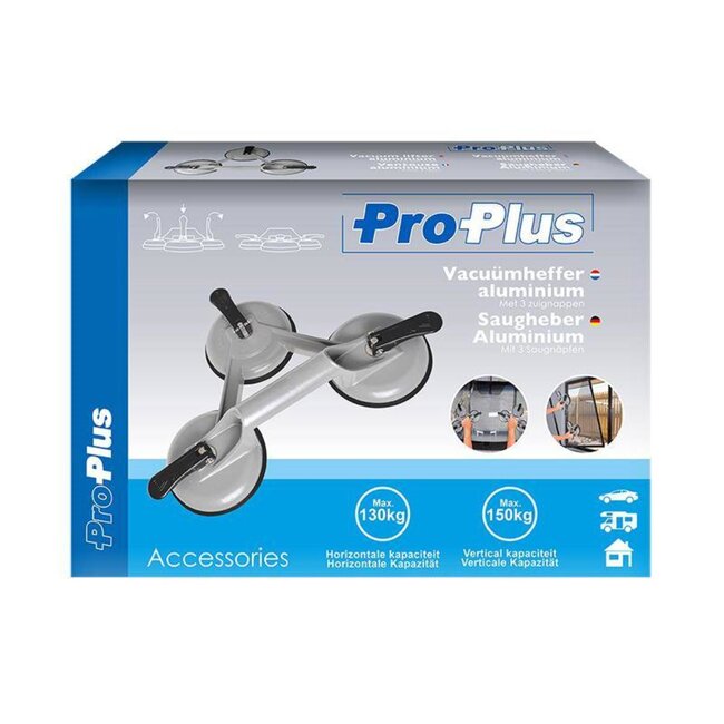 ProPlus Vacuümheffer - Aluminium - 3 zuignappen - Max. 150 kg
