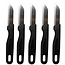 Solingen Set schilmesjes - RVS glad - 16 cm - zwart - 5 stuks