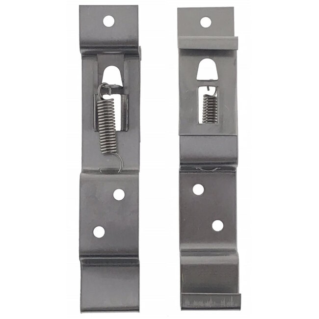Benson Kentekenplaatclips - RVS - Set van 2 - Met schroefgaten en veermechanisme