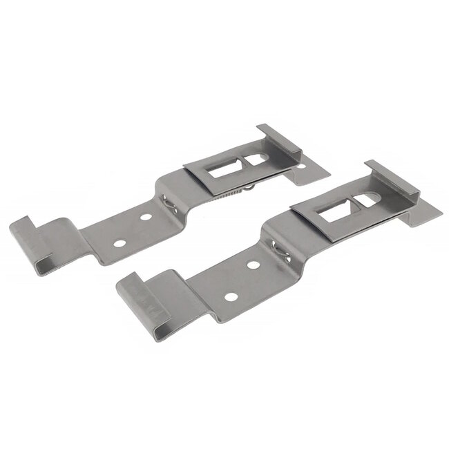 Benson Kentekenplaatclips - RVS - Set van 2 - Met schroefgaten en veermechanisme