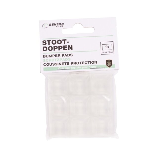 Benson Transparante siliconendruppels - stootdoppen - 20 x 20 mm - 9 stuks