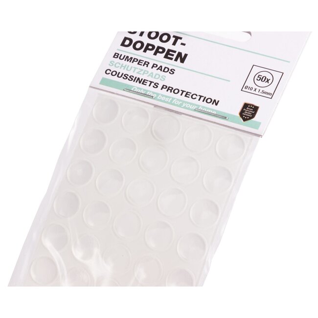 Benson Transparante Siliconendruppels – Zelfklevende Stootdoppen – Ø 10 x 1.5 mm – 50 stuks