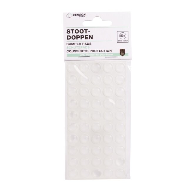 Benson Transparante Siliconendruppels – Zelfklevende Stootdoppen – Ø 10 x 3.0 mm – 50 stuks