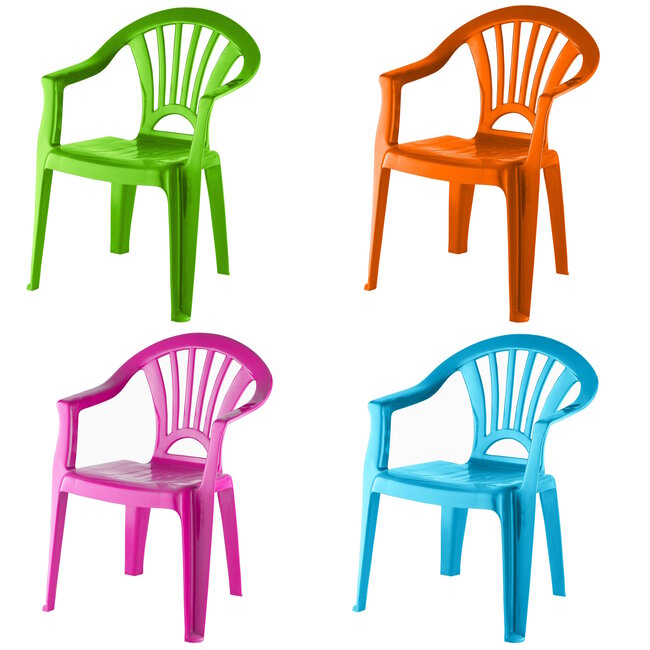 Benson Kleurrijke kinderstoel - kunststof - 51 cm - met armleuningen