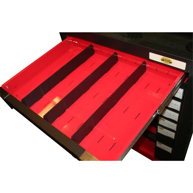 Benson Ladeverdeler voor gereedschapstrolley - 4 ruimtes - rood - duurzame materialen