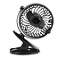 Benson Draagbare ventilator - oplaadbaar - met clip - zwart - lichtgewicht - 3 snelheden