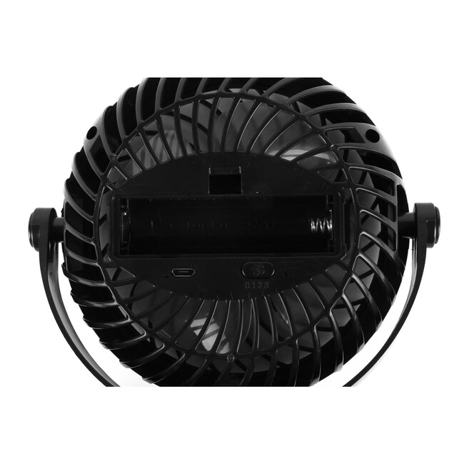 Benson Draagbare ventilator - oplaadbaar - met clip - zwart - lichtgewicht - 3 snelheden