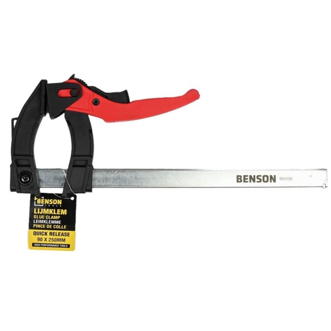 Benson Lijmklem Quick Release - Ratelklem met snelle ontgrendeling - 90 x 250 mm - 60kg klemkracht