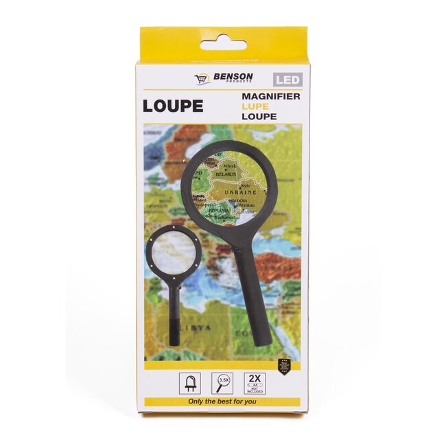 Benson Vergrootglas met 6 LED-lampjes - 85 mm lens - 3,5x vergroting - Compact formaat
