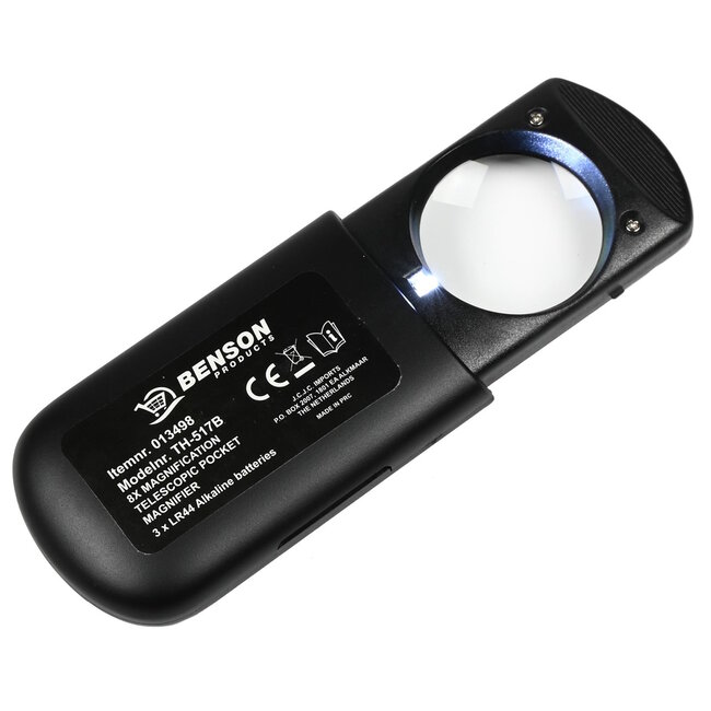 Benson Loupe met LED verlichting - 8x35 mm lens - ABS plastic - Inclusief batterijen