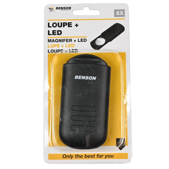 Benson Loupe met LED verlichting - 8x35 mm lens - ABS plastic - Inclusief batterijen