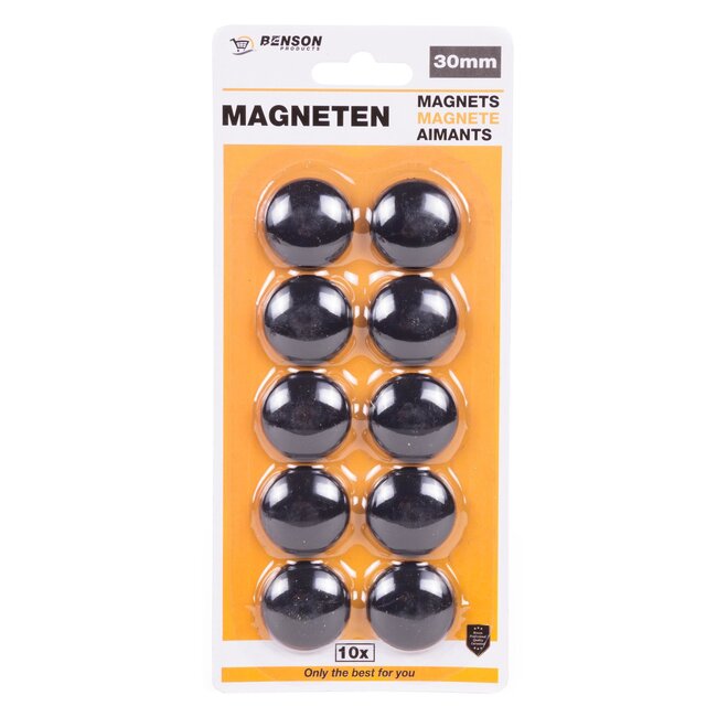 Benson Ronde magneten set - Ø 30 mm - Kleurenmix - 10 stuks