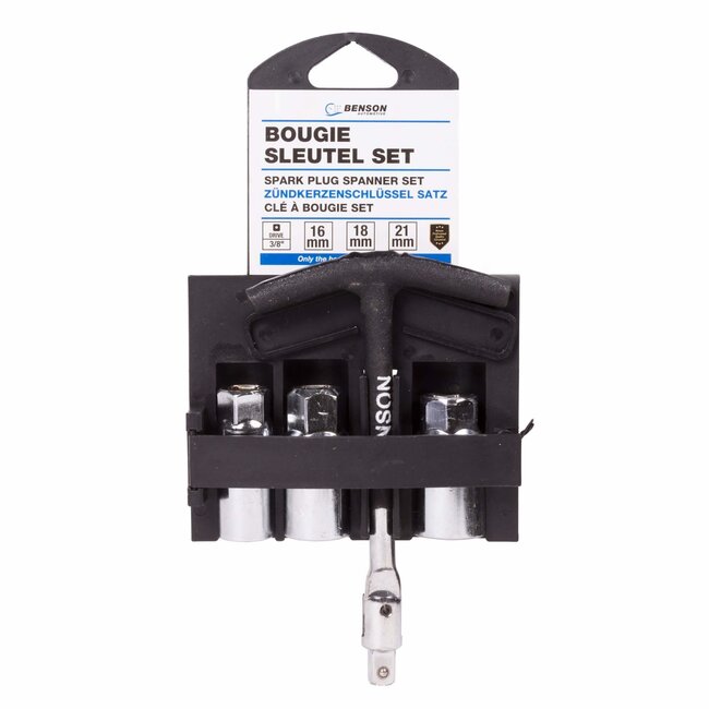 Benson Bougiesleutel set - T-sleutel - Chroom vanadium - 4-delig - 55-65 mm