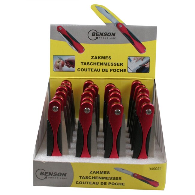 Benson Inklapbaar zakmes - Compact en duurzaam - Rood/Zwart