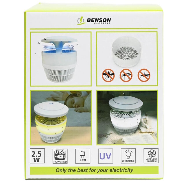 Benson Muggen- en insectenvanger - UV-licht - 2.5 Watt - 50 m² - Energiezuinig