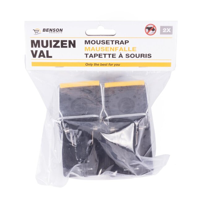 Benson Compacte en herbruikbare muizenvallen - set van 2 - 10 x 5 cm - plastic