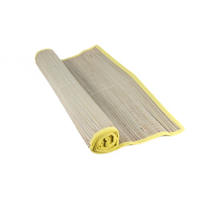 Benson Oprolbare strandmat - riet - 60 x 180 cm - gekleurde rand