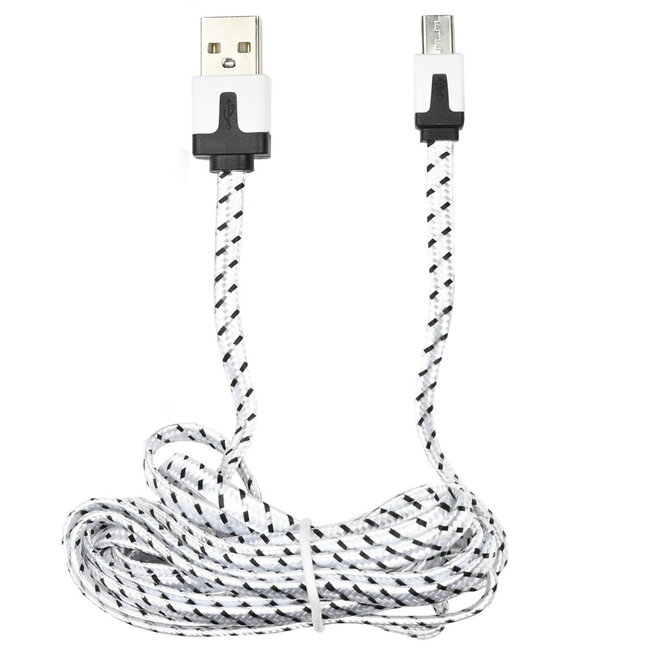 Benson Mobiele Oplader - USB naar Micro USB - Nylon Kabel - 2 meter