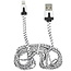 Benson Duurzame nylon oplaadkabel - USB naar Lightning - 2 meter - wit/zwart