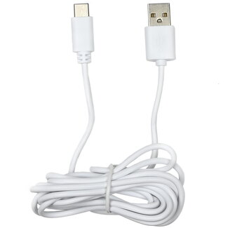 Benson USB naar Type C kabel - 2 meter - wit - duurzaam en snel opladen