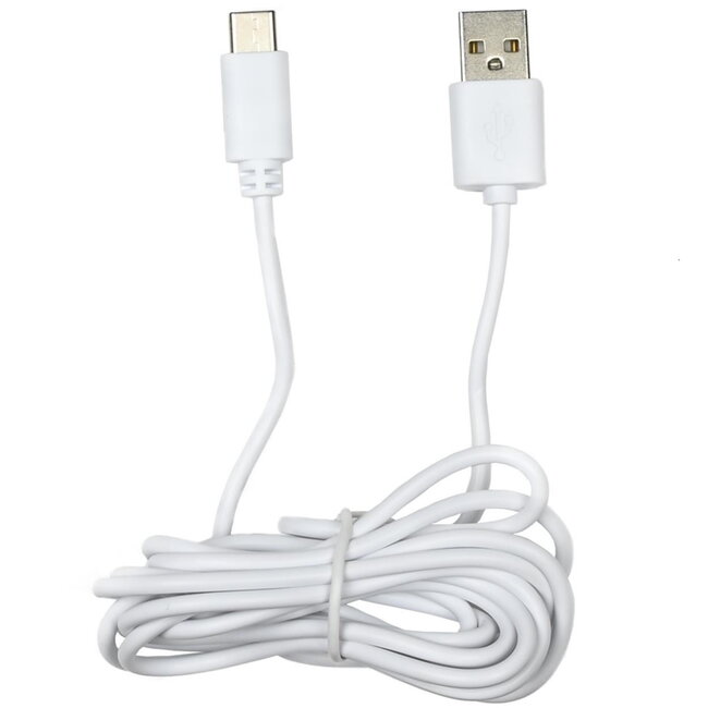 Benson Mobiele Oplader - USB naar Type C Kabel - 2 meter - Wit