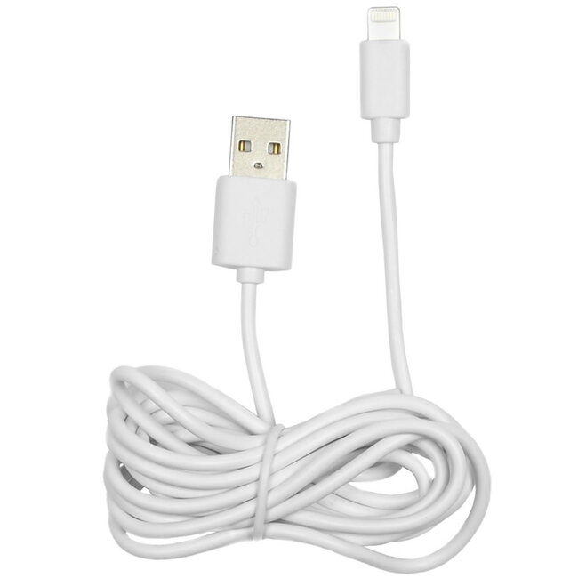 Benson Mobiele Oplader - USB naar Lightning Kabel - 2 meter - Wit