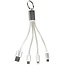 Benson Mobiele oplader - 3 in 1 USB kabel - Sleutelhanger - Wit - 13 cm