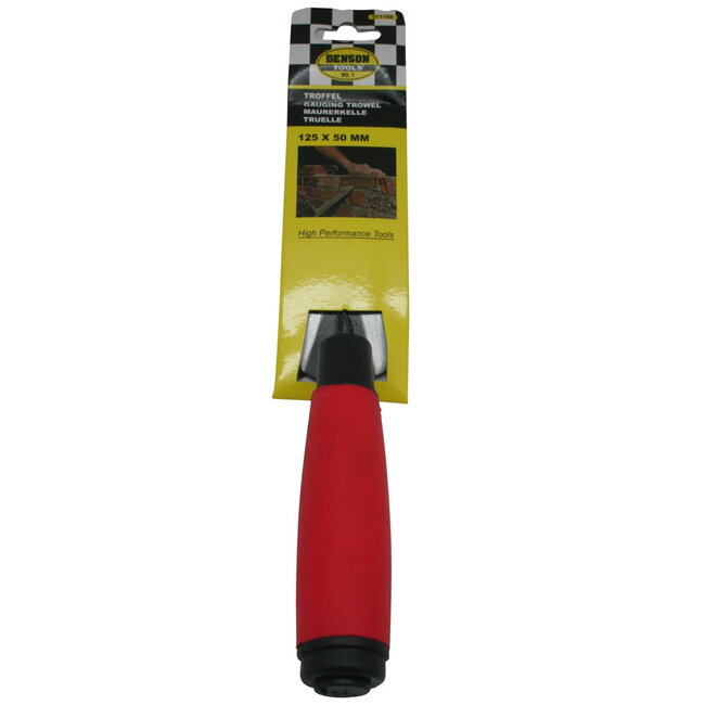 Benson Troffel - gehard staal - soft grip - 125 x 50 mm - rood