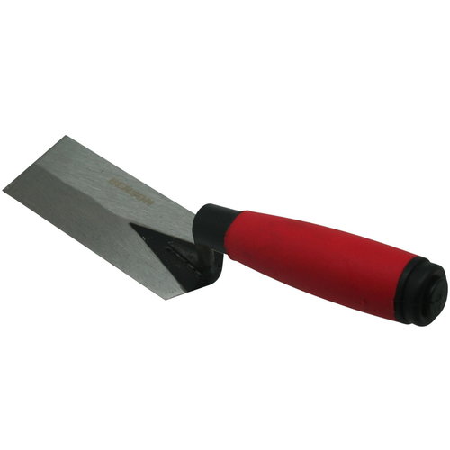 Benson Troffel - Gehard Staal - 125 x 50 mm - Soft Grip - Rood Benson Troffel - Gehard Staal - 125 x 50 mm - Soft Grip - Rood