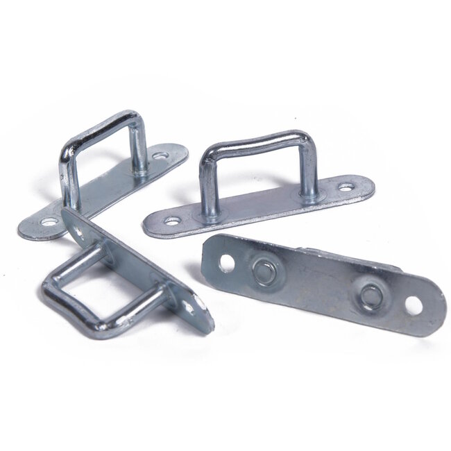 Benson Rechthoekige ogenset - 4 stuks - ijzerverzinkt - met vloerplaat - 73mm